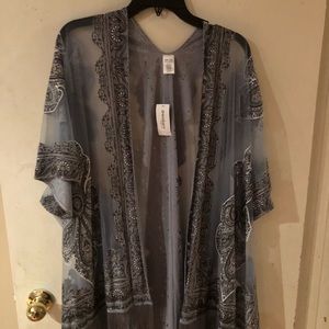 Sheer fringe tunic vest